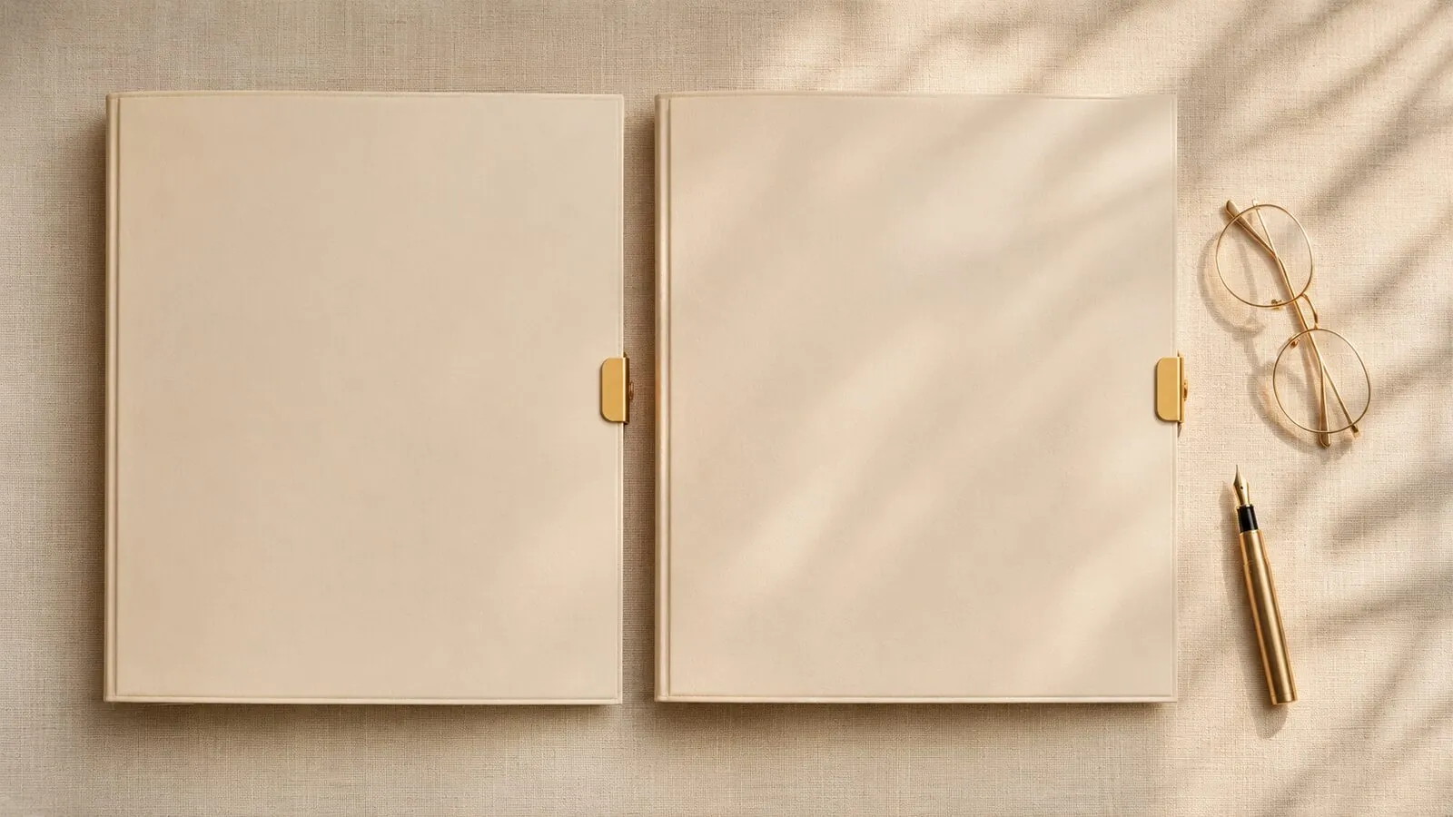 Beratungsunterlagen mit Unterschriftsmappen und Füllfederhalter